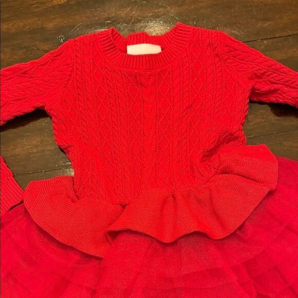 American Girl Red Ruffled Sweater Dress - Picture 3 of 6